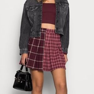 Purple Plaid Pleated Skirt, Hollister Women’s Size Medium High Rise Colorblock